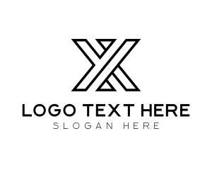 Modern Geometric Brand Letter X Logo