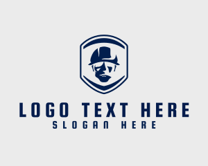 Hat - Blue Handyman Shield logo design