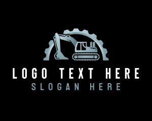 Digging - Excavator Cogwheel Machine logo design