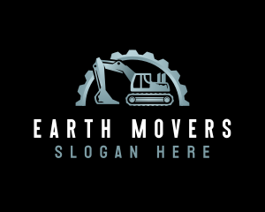Excavation - Excavator Cogwheel Machine logo design
