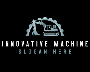 Excavator Cogwheel Machine logo design