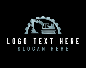 Demolition - Excavator Cogwheel Machine logo design