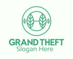 Green Herb Badge Logo