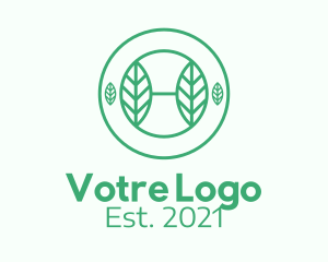 Outline - Green Herb Badge logo design