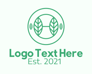 Healthy - Green Herb Badge logo design