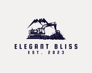 Heavy Equipment - Excavator Mountain Machine logo design