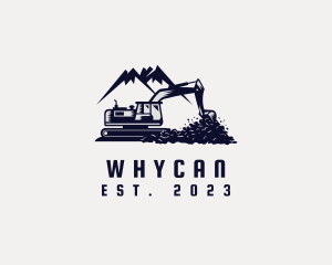 Machine - Excavator Mountain Machine logo design