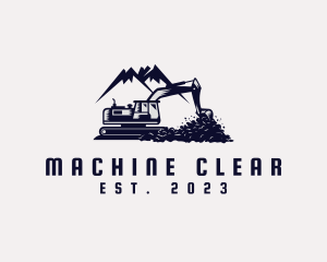 Excavator Mountain Machine logo design