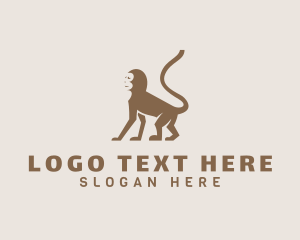 Sit - Ape Cartoon Animal logo design