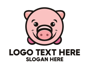Pig - Pink Pig Mascot logo design