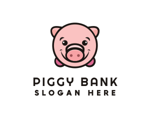 Piggy - Cute Pork Pig logo design