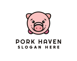 Cute Pork Pig  logo design