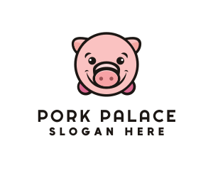 Cute Pork Pig  logo design