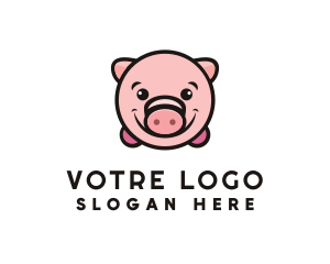 Pig - Cute Pork Pig logo design