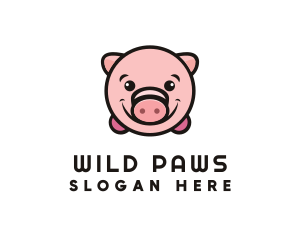 Cute Pork Pig  logo design