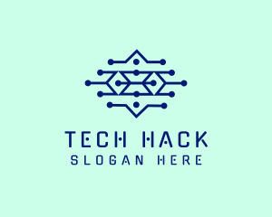 Cyber Tech Circuit  logo design