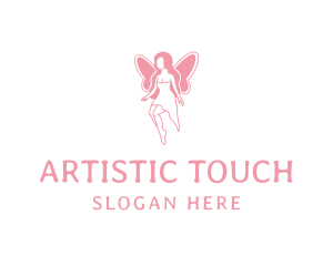 Fairy Woman Wings logo design