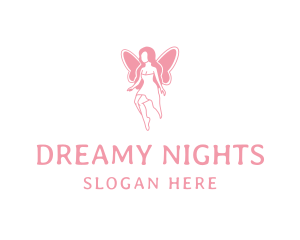 Nightwear - Fairy Woman Wings logo design