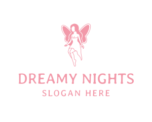 Fairy Woman Wings logo design