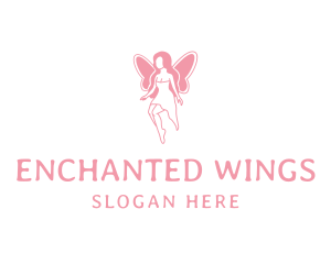 Fairy Woman Wings logo design