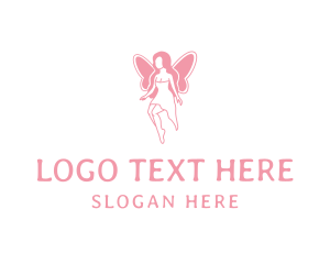 Fairy Woman Wings Logo