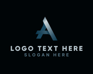 Geometric - Corporate Metallic Letter A logo design