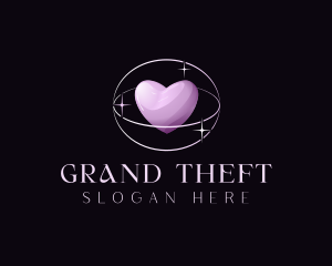 Fragrance - Sparkle Heart Orbit logo design