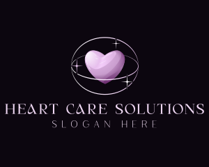 Sparkle Heart Orbit logo design