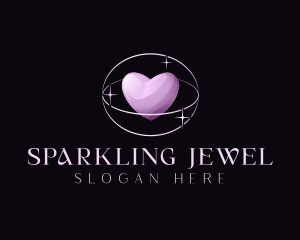 Sparkle Heart Orbit logo design