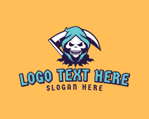 Skeleton - Scythe Skull Avatar logo design