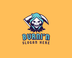 Scythe Skull Avatar logo design