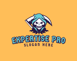 Scythe Skull Avatar logo design