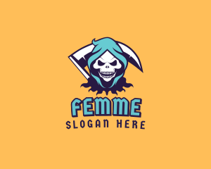 Scythe Skull Avatar logo design