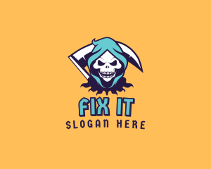 Scythe Skull Avatar logo design