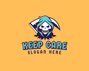 Scythe Skull Avatar logo design