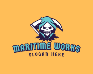 Scythe Skull Avatar logo design