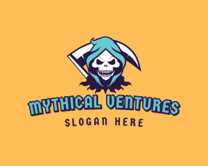 Myth - Scythe Skull Avatar logo design