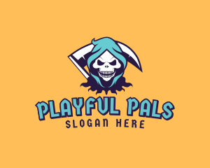 Scythe Skull Avatar logo design