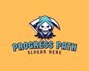 Scythe Skull Avatar logo design