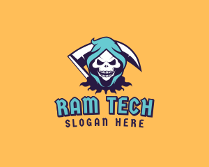 Scythe Skull Avatar logo design