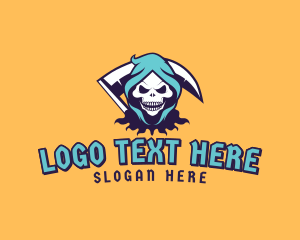 Scary - Scythe Skull Avatar logo design