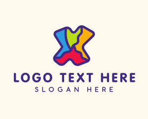 Children - Colorful Letter X logo design