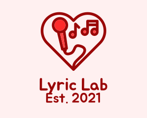 Songwriting - Red Love Karaoke logo design