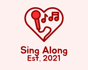 Karaoke - Red Love Karaoke logo design