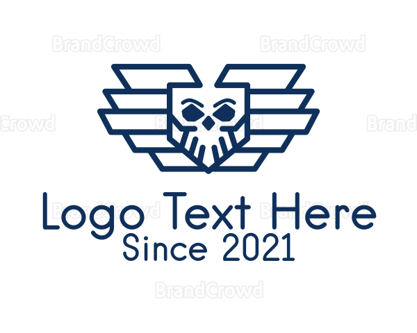 Blue Skull Air Force Logo