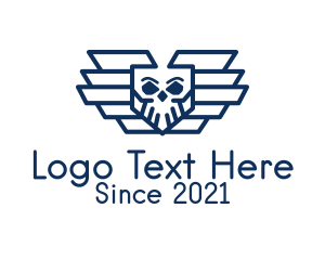 Rock N Roll - Blue Skull Air Force logo design