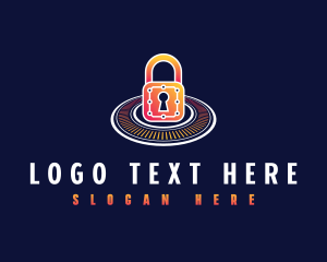 Privacy - Digital Security Padlock logo design