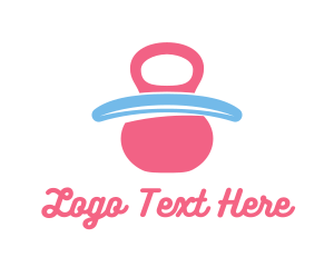 Children - Pink Baby Pacifier logo design