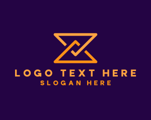 Sand Timer - Minimalist Triangle Hourglass logo design
