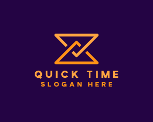 Minute - Minimalist Triangle Hourglass logo design